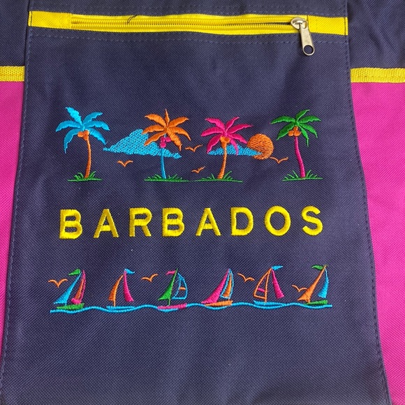 Bag Barbados Womens pink blue shoulder handbag Beach tote bag Caribbean - Picture 2 of 5